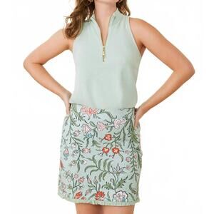 NEW SPARTINA 449 keira zip top in seafoam